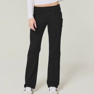 Hollister Low-Rise Black Relaxed Straight Jeans Womens 29 Stretch denim 5 pocket